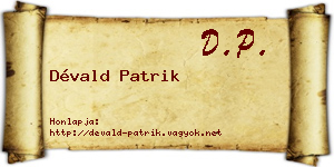 Dévald Patrik névjegykártya