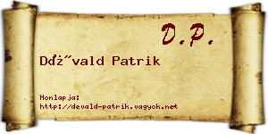 Dévald Patrik névjegykártya