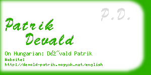 patrik devald business card